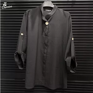 شومیز ساده بلند دکمه چوبی زنانه کد 32