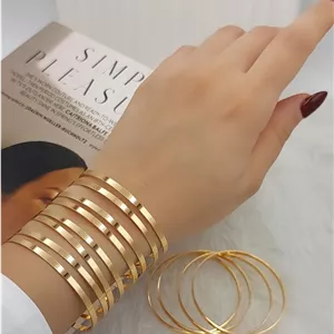 النگو آینه ای زنانه، پهنا 3میل، برندysx, پک شش عددی، رنگ ثابت اصل💍
