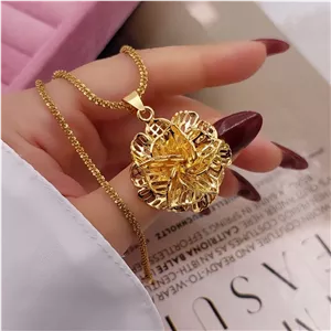 #گردنبند گُل  جدید، رنگ ثابت، بدون حساسیت، آبکاری طلا، شیک‌و‌خاص، برندCityGold، با زنجیر ۶۰سانت، در5مدل شیک، کد1379💍