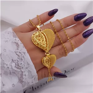 گردنبند شیک و ترند زنانه طرح گل قلبی CityGold شیک| ۱۶۴۷