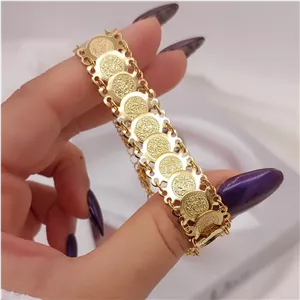 دستبند سکه دار زنانه طرح طلا جدید برند CityGold شیک| ۱۶۶۳