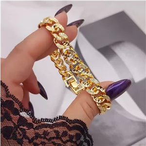 دستبند طرح طلا زنانه CityGold | کارتیر پهن لوکس| ۱۶۶۷ 