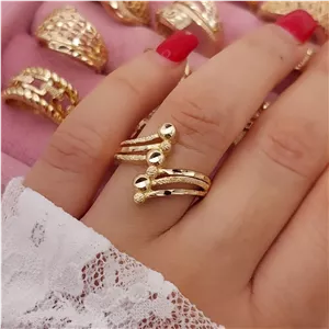 انگشتر زنانه طلاروس چندلایه اقتصادی سایزبندی کامل| ۱۷۰۳