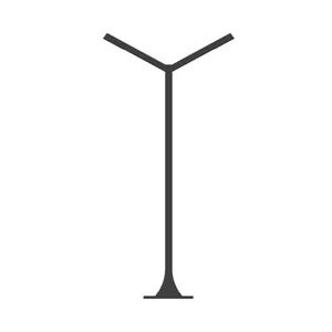 چراغ خیابانی پایه 230CM مدل آرتا دوطرفه دو LED شفق