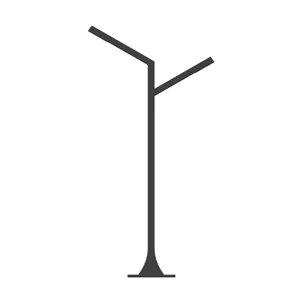 چراغ خیابانی پایه 430CM مدل آرن دوطرفه دو LED شفق
