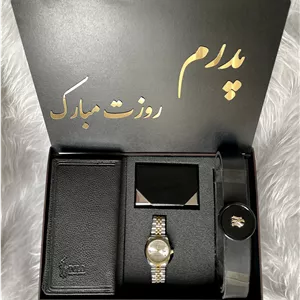 پک هدیه مردانه شیک| ساعت مچی رولکس  کیفکمربندجاکارتی | مناسب تولد و روز مرد|انتخاب متن ۰۲