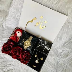 (ارسال رایگان) پک هدیه زنانه شیک – باکس کادویی خاص ویژه ولنتاین/باکس چوبی با متن انتخابی