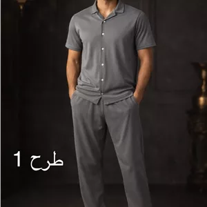 ست لباس مردانه مراکشی و‌alo طوسی سایز xxl| تیشرتشلوار | خنک، شیک و مینیمال