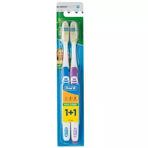 مسواک اورال-بی Oral-b مدل 1.2.3 مکس کلین با برس مدیوم 