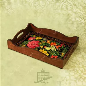 سینی چوبی (طرح R.G1.32) - پذیرایی لاکچری ، ضد آب ،سنتی ، تنقلات ، سرو ، رزین