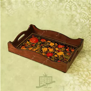 سینی چوبی (طرح R.G10.32) - پذیرایی لاکچری ،ضد آب ،سنتی ، تنقلات ، سرو ، رزین