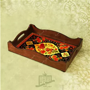 سینی چوبی (طرح R.G5.32) - پذیرایی لاکچری ،ضد آب ،سنتی ، تنقلات ، سرو ، رزین