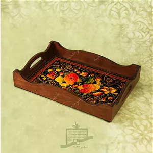 سینی چوبی (طرح R.G6.32) - پذیرایی لاکچری ، ضد آب ،سنتی ، تنقلات ، سرو ، رزین