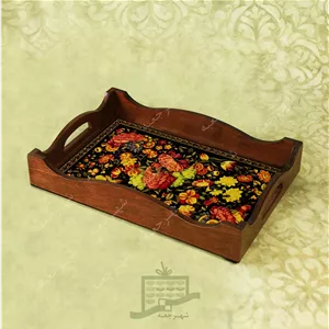 سینی چوبی (طرح R.G7.32) - پذیرایی لاکچری ، ضد آب ،سنتی ، تنقلات ، سرو ، رزین