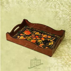 سینی چوبی (طرح R.G8.32) - پذیرایی لاکچری ، ضد آب ،سنتی ، تنقلات ، سرو ، رزین