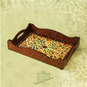سینی چوبی (طرح R.G9.32) - پذیرایی لاکچری ، ضد آب ،سنتی ، تنقلات ، سرو ، رزین