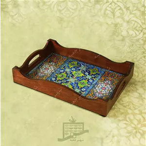 سینی چوبی (طرح R.K1.32) - پذیرایی لاکچری ، ضد آب ،سنتی ، تنقلات ، سرو ، رزین