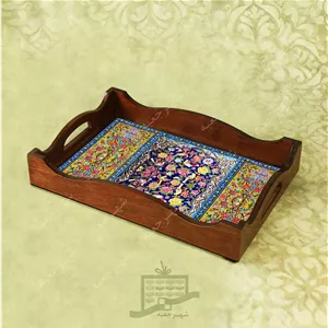 سینی چوبی (طرح R.K2.32) - پذیرایی لاکچری ، ضد آب ،سنتی ، تنقلات ، سرو ، رزین