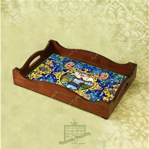 سینی چوبی (طرح R.K3.32) - پذیرایی لاکچری ، ضد آب ،سنتی ، تنقلات ، سرو ، رزین