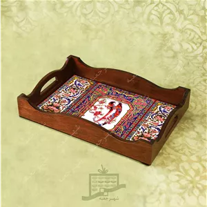 سینی چوبی (طرح R.K4.32) - پذیرایی لاکچری ، ضد آب ،سنتی ، تنقلات ، سرو ، رزین