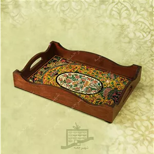 سینی چوبی (طرح R.K6.32) - پذیرایی لاکچری ، ضد آب ،سنتی ، تنقلات ، سرو ، رزین