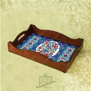 سینی چوبی (طرح R.K8.32) - پذیرایی لاکچری ، ضد آب ،سنتی ، تنقلات ، سرو ، رزین