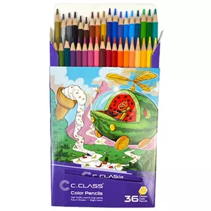 مداد رنگی ۳۶ رنگ جعبه‌ای سی کلاس