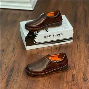 کفش کلارک مردانه تمام چرم تبریز طبی بندی و بی بند پد خارپاشنه دار