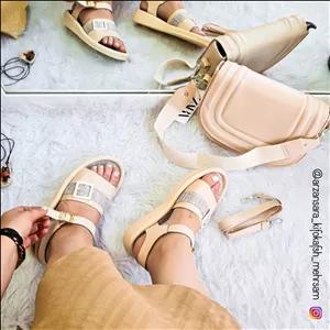 صندل چرمی کرم