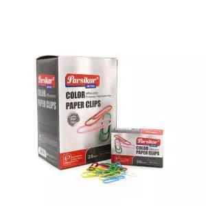 گیره کاغذ فلزی رنگی JM738-C پارسیکار (بسته 100 عددی)