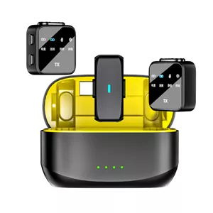 میکروفون یقه‌ای بی‌سیم K32 با قابلیت حذف نویز، میکروفون ۲ در ۱ برای ضبط زنده ویدیوی کوتاه، میکروفون ذخیره سازی تلفن همراه TikTok