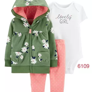 ست سوییشرت شلوار بادی کارترز سبز صورتی گل بابونه  .........18885