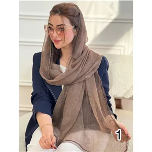 شال‌ مجلسی حریر نگین دار حاشیه دانتل کد 4211