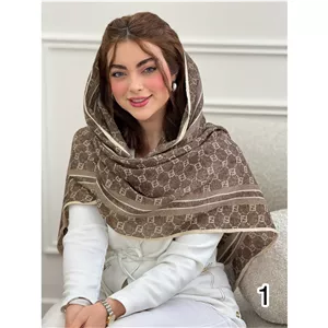 شال پلیسه نخی دورگان فندی کد 4197