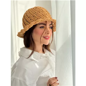 کلاه رافیا مدل کجراه کد 4235