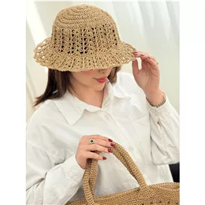 کلاه رافیا مدل بادبزنی کد 4234