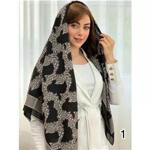 روسری مشکی مجلسی ترک کاردیون کد 4346
