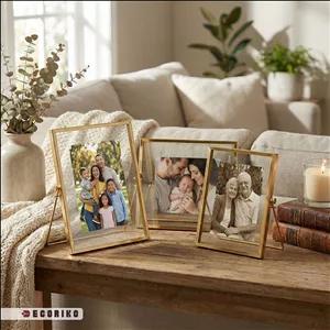 قاب عکس رومیزی ساده و مدرن طلایی