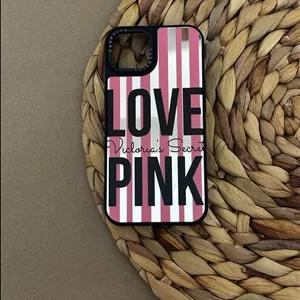 کاور و قاب آینه ای CASETIFY سازگار با آیفون 11 6.1 اینچ پرمیوم طرح دار صورتی لاو ویکتوریا سیکرت HYPERSOFT