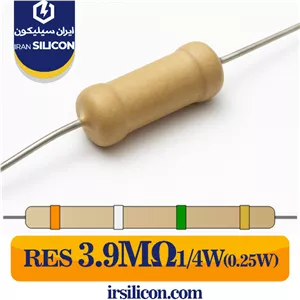 مقاومت 3.9 مگا اهم 1/4 وات (0.25 وات) 5 درصد