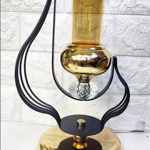 خرید و قیمت جا شمعی فلزی لوکس طرح جی طلایی ، مشکی (آبکاری فورتیک و رنگ کوره ای) وارداتی
