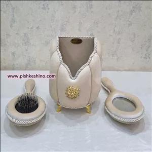 ست جابرسی، برس و آینه دستی | هدیه ای شیک و کاربردی برای بانوان، جهیزیه و منزل