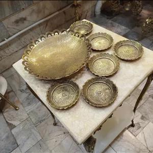 شیرینی خوری برنزی هندی طرح گل 