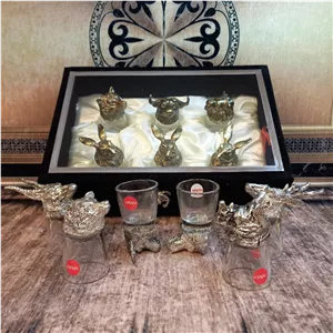 شات سر حیوانات شیشه و سرب  ۶ تایی