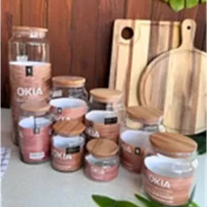 بانکه های شیشه ای درب چوبی دایره (گرد)اکیا okia