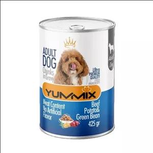 کنسرو سگ بالغ یامیکس در سس با طعم گوشت و سیب زمینی و لوبیا سبز