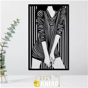 تابلو دکوراتیو مدرن طرح فیگور و خطوط موازی (ویژه مزون و اتاق لباس)