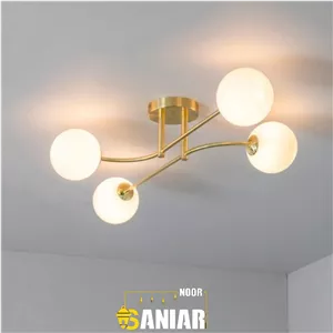 لوستر فلزی مدرن مینیمال | طراحی خطی نرم و شیک