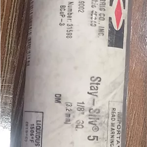 سیم جوش نقره 5% قطر 2.5 - 3 م م چهار گوش آمریکایی هر کیلوگرم سیم جوش نقره