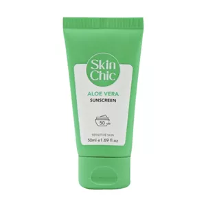 کرم ضد آفتاب عصاره آلوئه ورا SPF50 اسکین شیک 50 میلی لیتر